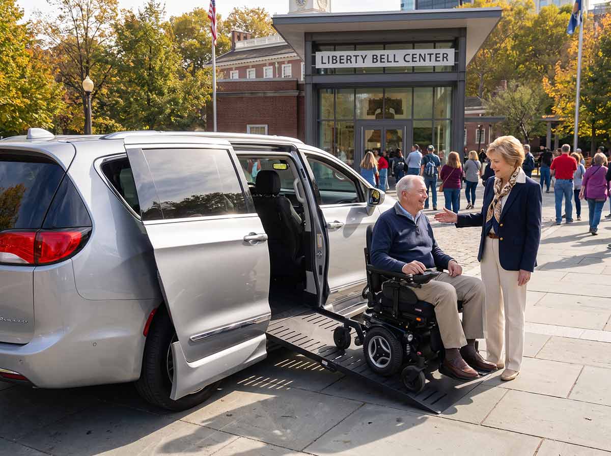 Wheelchair van rental at the Liberty Bell Monument in Pennsylvania